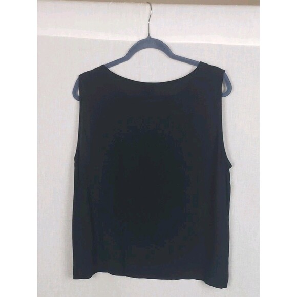 Eileen Fisher Tank Top Blouse XL Black 100% Silk Sleeveless Casual Work Classy - Picture 2 of 8